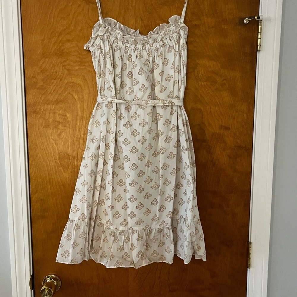 Elegant Cream Floral Midi Dress